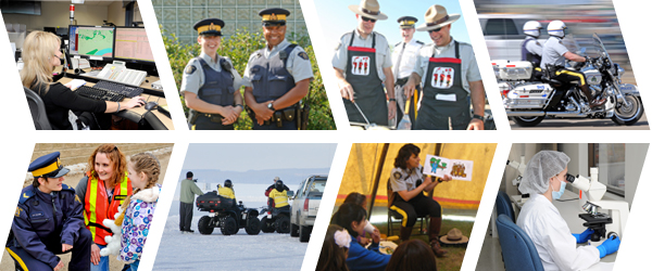 Collage of RCMP employees working