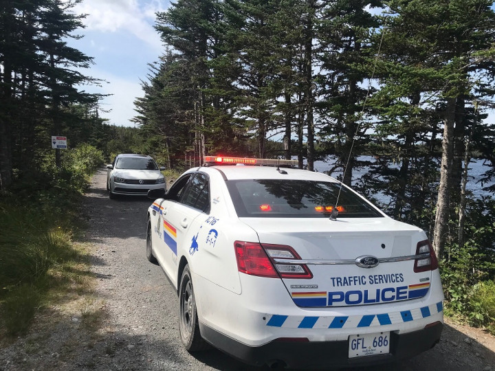 RCMP from Placentia and Traffic Services East locate a vehicle that took off from police in a secluded area on September 2, 2020.