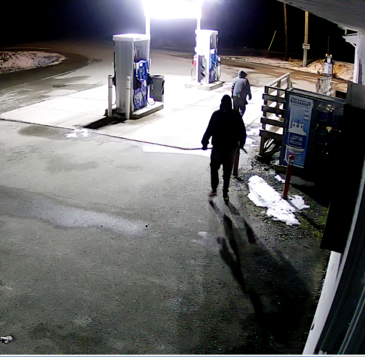 Two individuals, captured on video surveillance, walked onto the property of the Midway Gas Bar and Lounge during the time of a break, enter and theft on November 16, 2020.