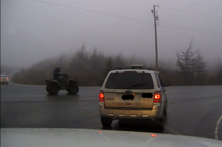 An ATV being operated illegally on the roadway in Bay Roberts by an underage driver on January 6, 2021.