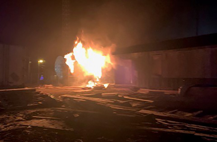Un incendie dans un entrepôt