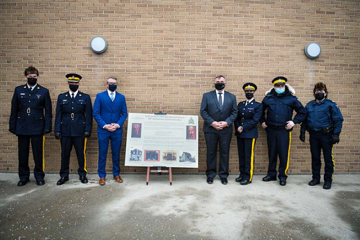 RCMP officers and employees, Indigenous leaders and local dignitaries recently gathered in front of the Swift Current Municipal Detachment to commemorate 50 years of the RCMP's service to the community.