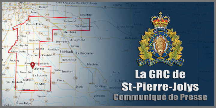 Signe de communiqué de presse de la GRC de St-Pierre-Jolys