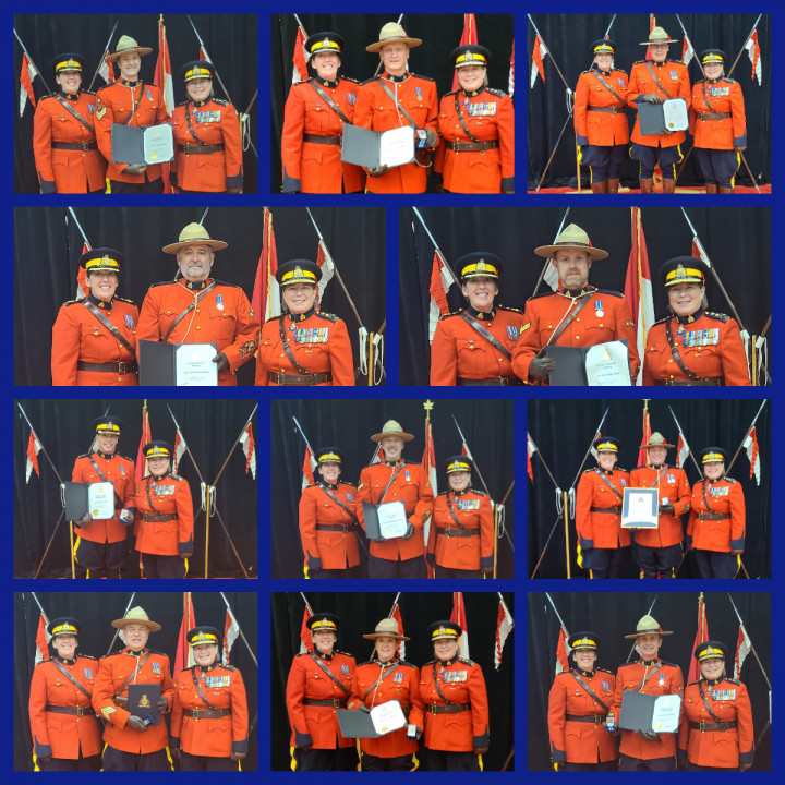 Un collage d'officiers de police en uniforme.