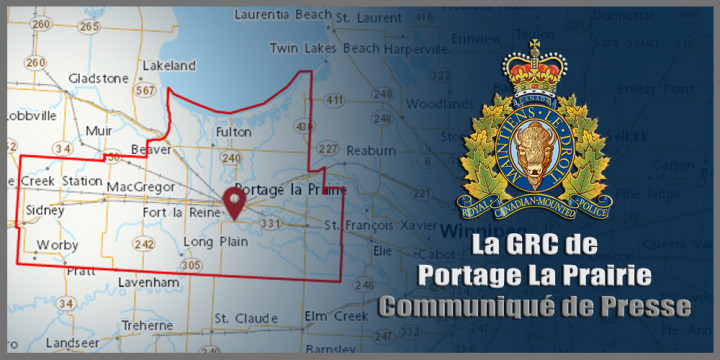 Signe de communiqué de presse de la GRC de Portage la Prairie