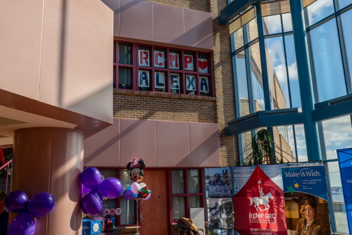 The inside of the RCMP NL Headquarters, decorated for Alexa's wish reveal. 