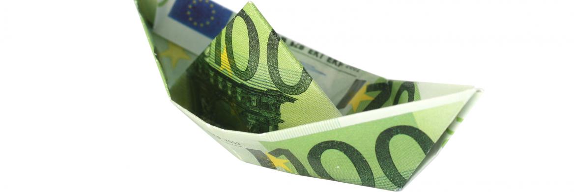 Paper money boat.