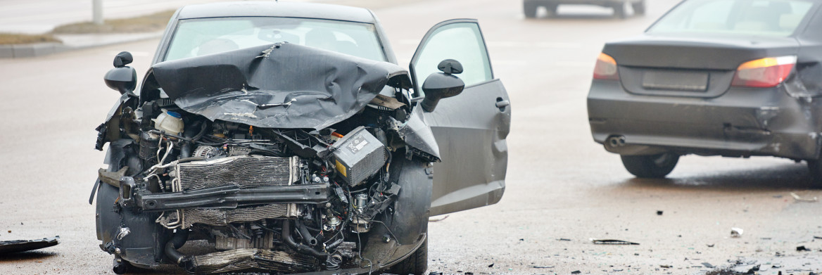 Cars at accident scene.